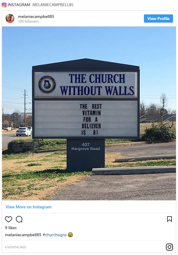 funny baptist church signs