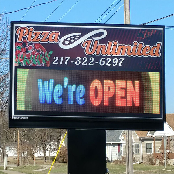 Business Sign for Pizza Unlimited