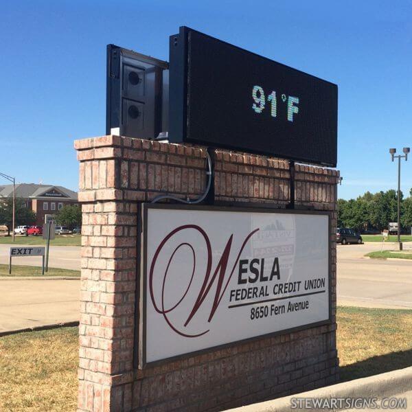 Business Sign for Wesla Federal Credit Union