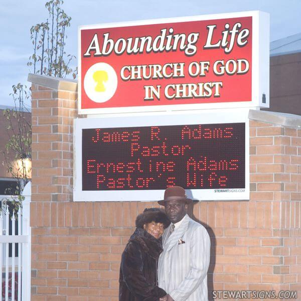 Church Sign for Abounding Life Church of God in Christ