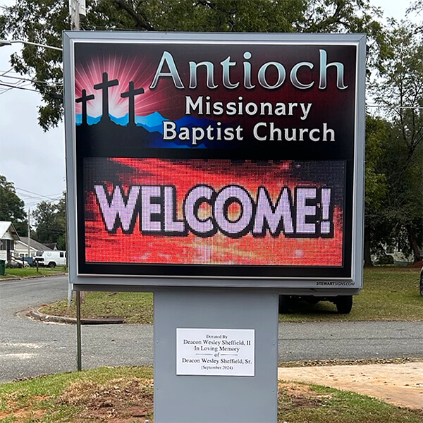 Church Sign for Antioch Missionary Baptist Church