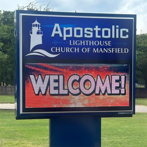 Church Sign for Apostolic Lighthouse Church of Mansfield