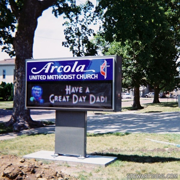 Church Sign for Arcola United Methodist Church