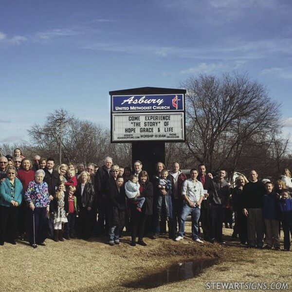 Church Sign for Asbury United Methodist Church