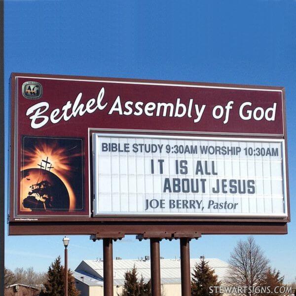 Church Sign for Bethel Assembly of God