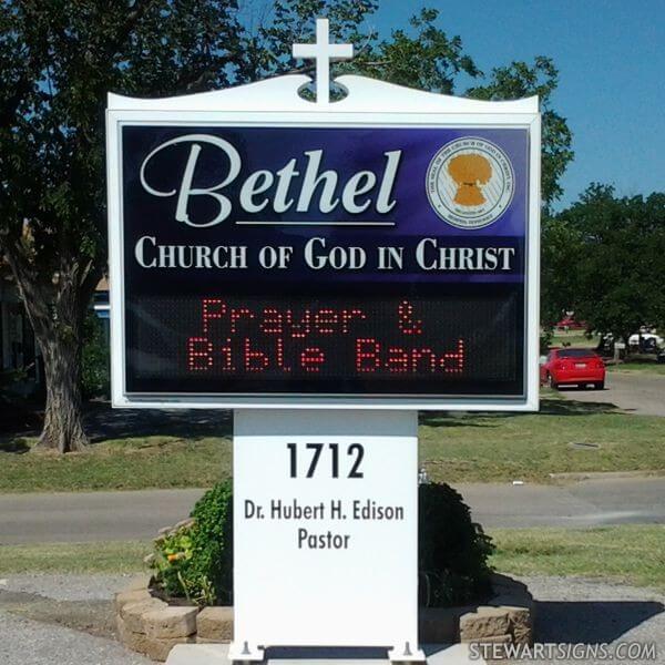 Church Sign for Bethel Church of God in Christ