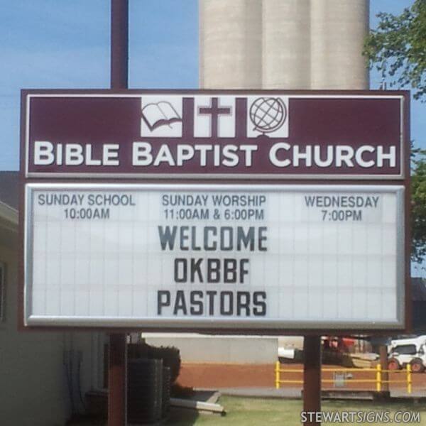 Church Sign for Bible Baptist Church