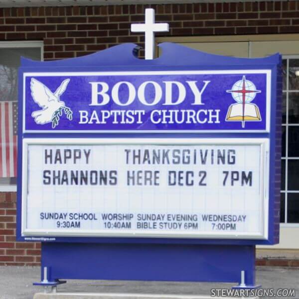 Church Sign for First Southern Baptist Church of Boody