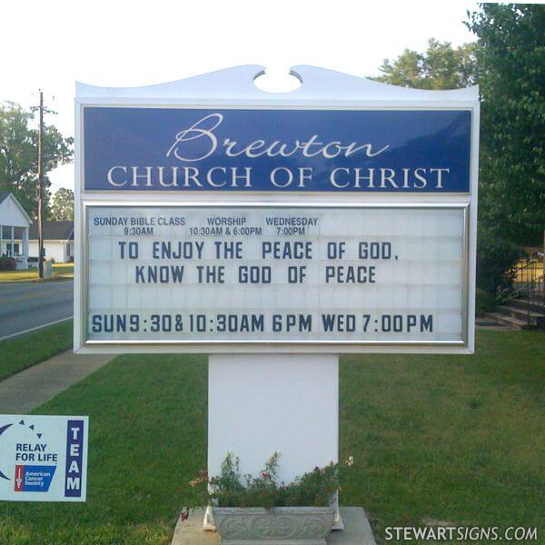 Church Sign for Church of Christ