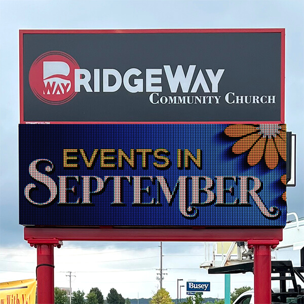 Church Sign for Bridgeway Community Church of the Nazarene