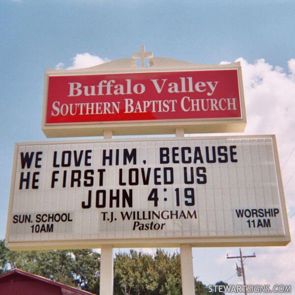 Church Sign for Buffalo Valley Southern Baptist