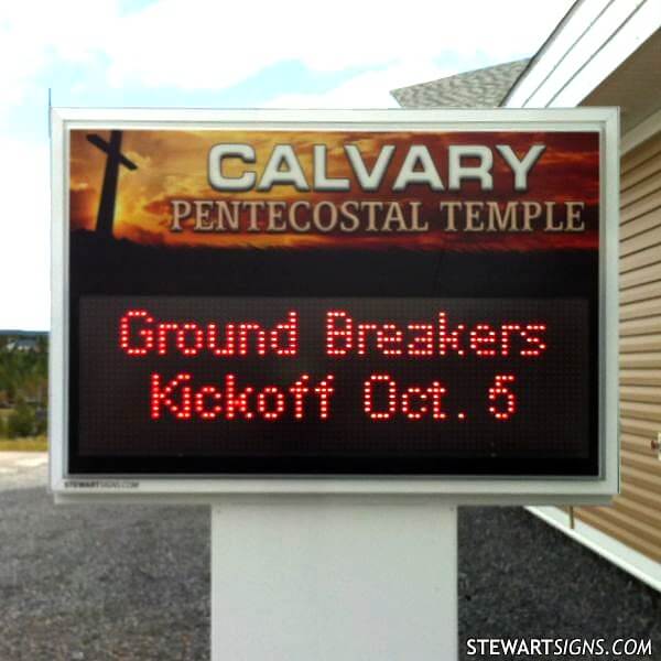 Church Sign for Calvary Pentecostal Temple