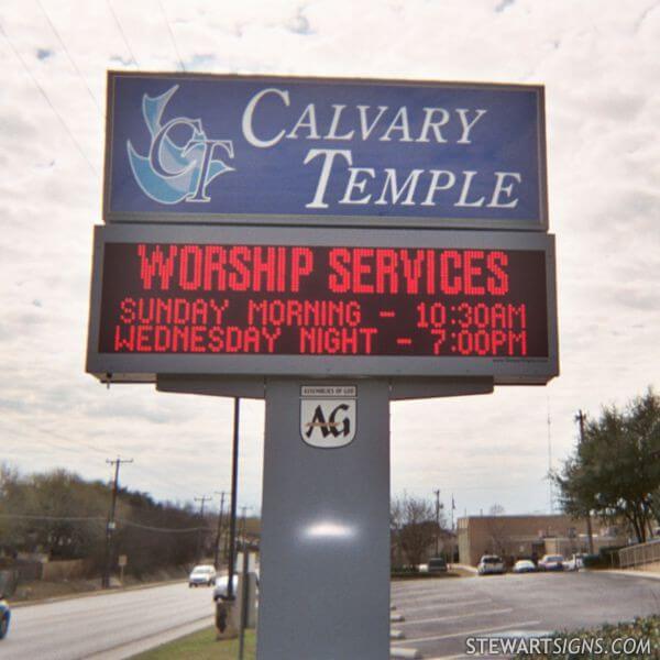 Church Sign for Calvary Temple Assembly of God