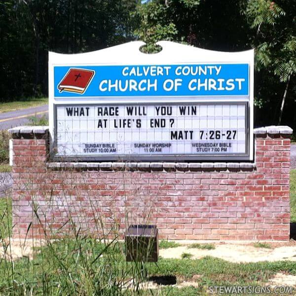 Church Sign for Calvert County Church of Christ