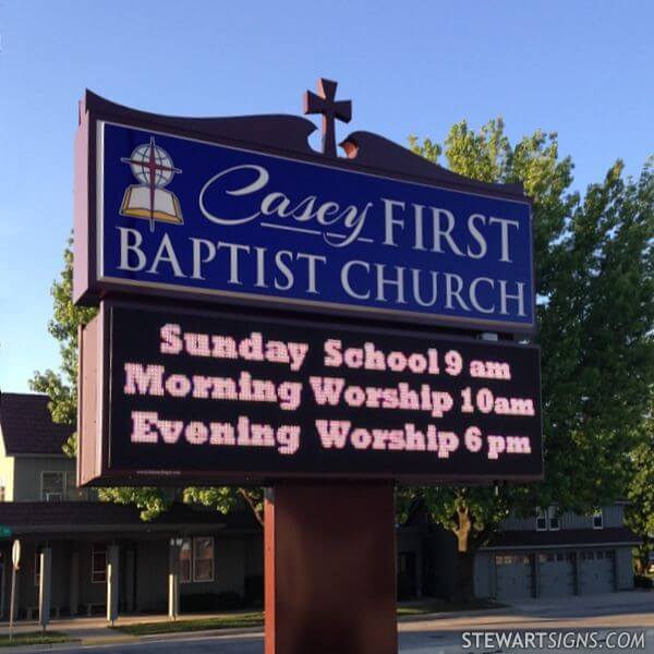 Church Sign for Casey First Baptist Church