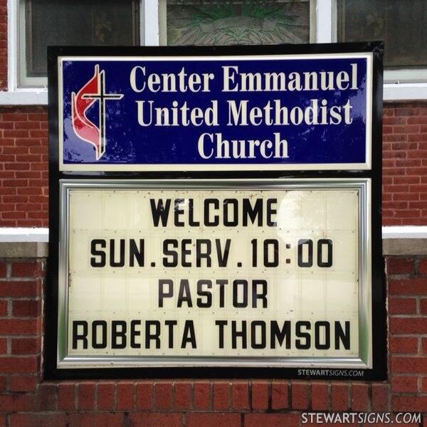 Church Sign for Center Emmanuel United Methodist Church WI