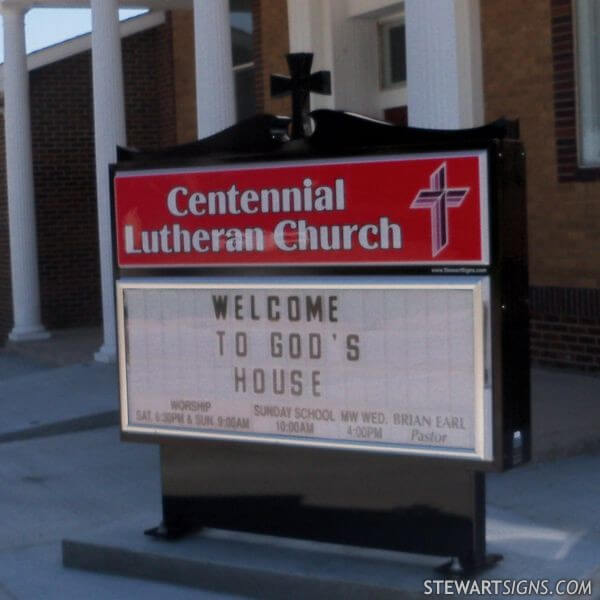 Church Sign for Centennial Lutheran Church