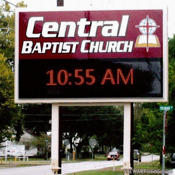 Church Sign for Central Baptist Church