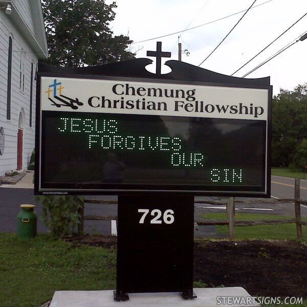 Church Sign for Chemung Christian Fellowship