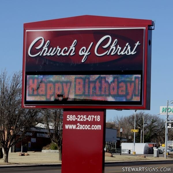 Church Sign for Second & Adams Church of Christ