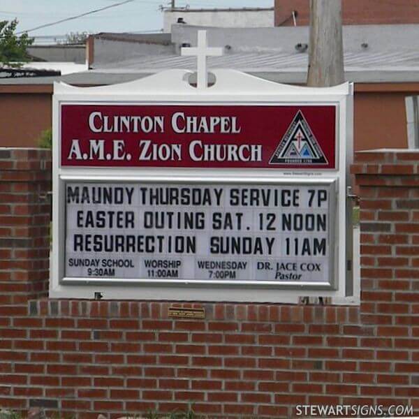 Church Sign for Clinton Chapel A M E Zion Church