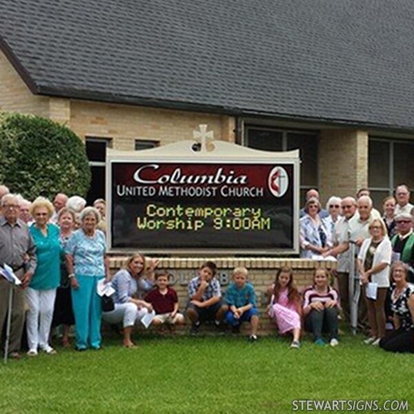 Church Sign for Columbia United Methodist Church