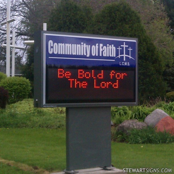 Church Sign for Community of Faith Lutheran - Spring Grove, IL