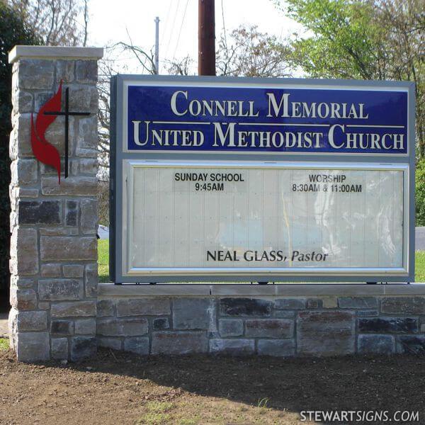 Church Sign for Connell Memorial United Methodist Church