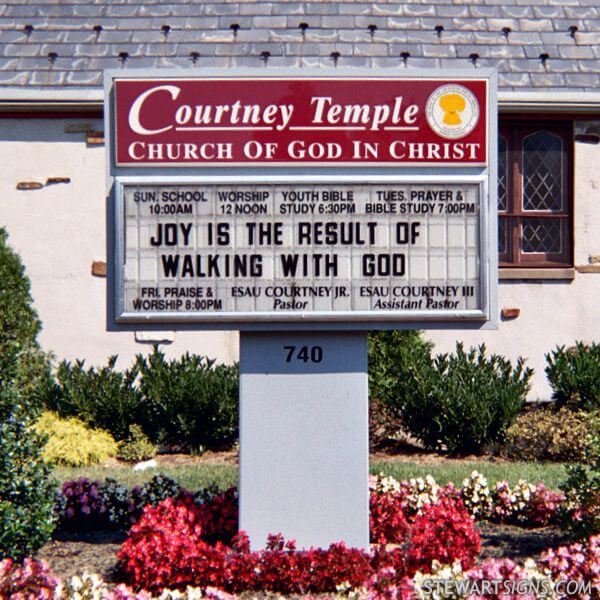 Church Sign for Courtney Temple Church of God in Christ