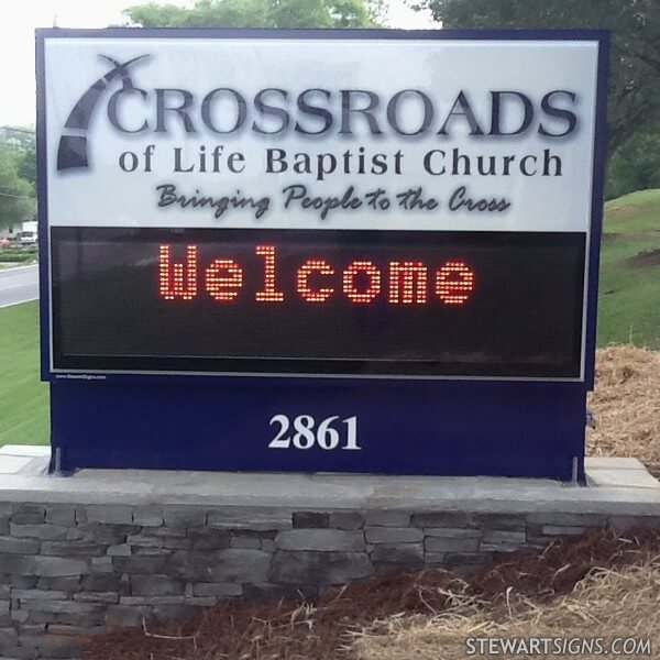 Church Sign for Crossroads of Life Baptist Church