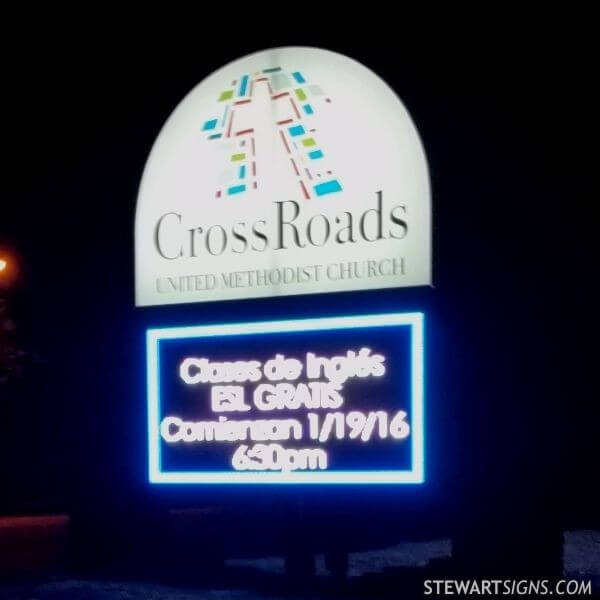 Church Sign for Crossroads United Methodist Church