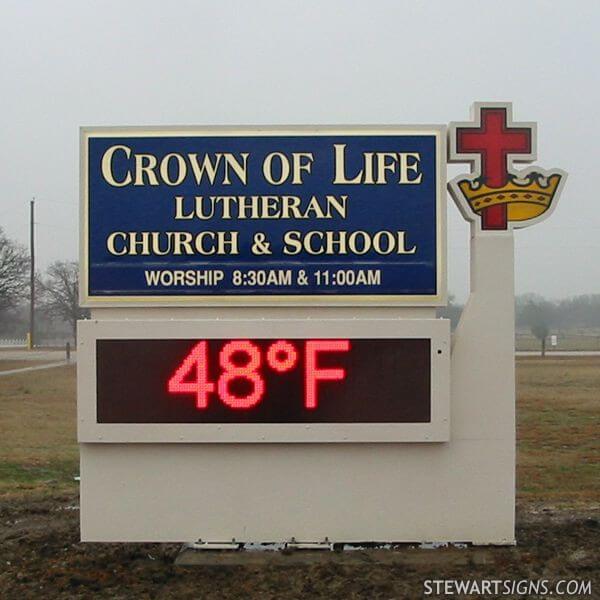 Church Sign for Crown of Life Lutheran Church