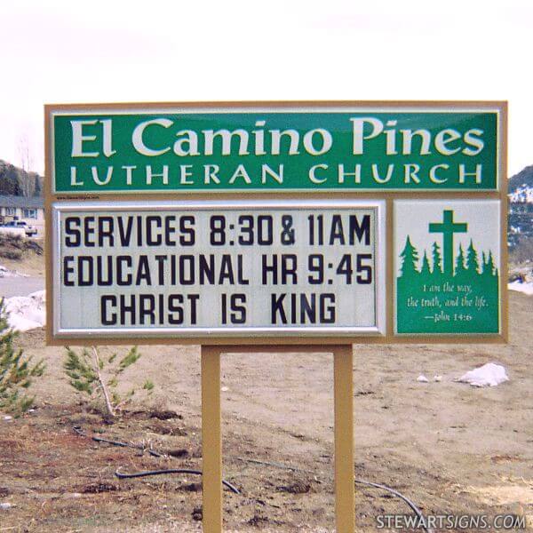 Church Sign for El Camino Pines Lutheran Church