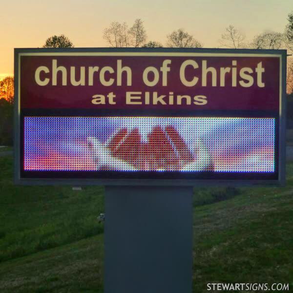 Church Sign for Elkins Church of Christ