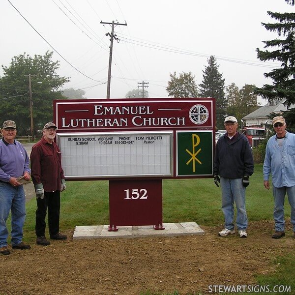 Church Sign for Emanuel Lutheran Church