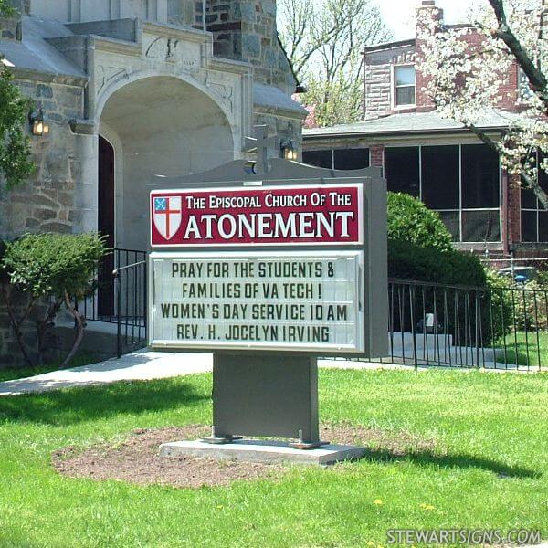 Church Sign for Atonement Episcopal Church