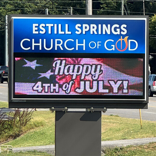 Church Sign for Estill Springs Church of God