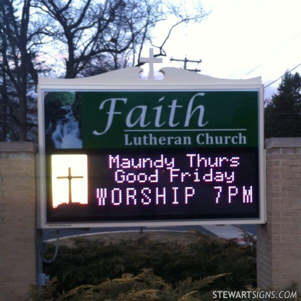 Church Sign for Faith Lutheran Church