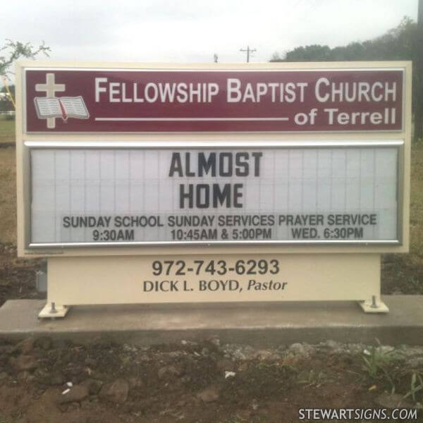 Church Sign for Fellowship Baptist Church