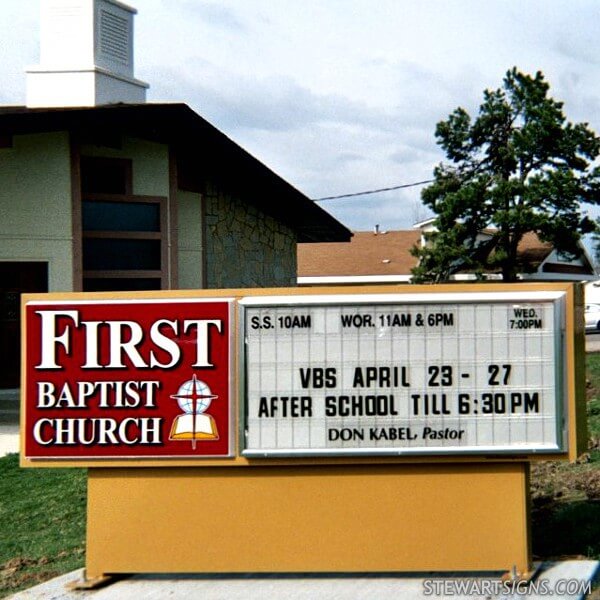 Church Sign for First Baptist Church