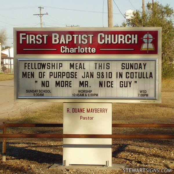 Church Sign for First Baptist Church