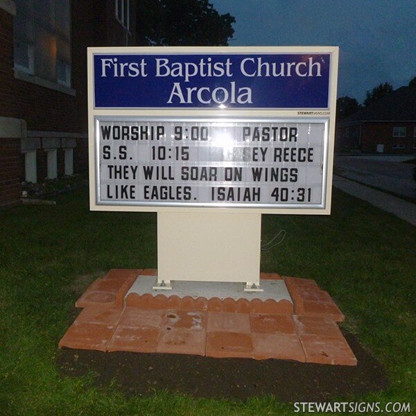 Church Sign for First Baptist Church of Arcola