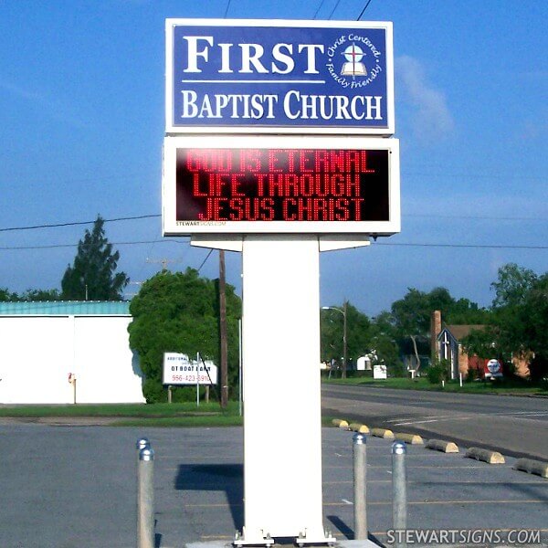 Church Sign for First Baptist Church Combes - Combes, TX