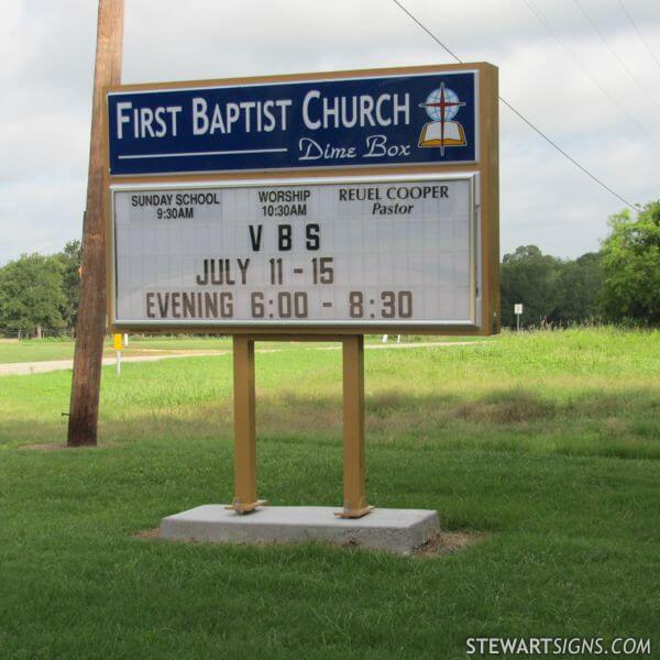 Church Sign for First Baptist Church - Dime Box