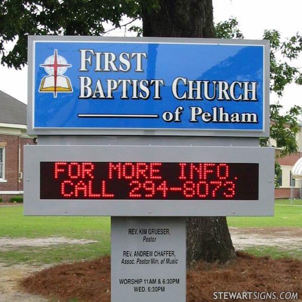 Church Sign for First Baptist Church of Pelham