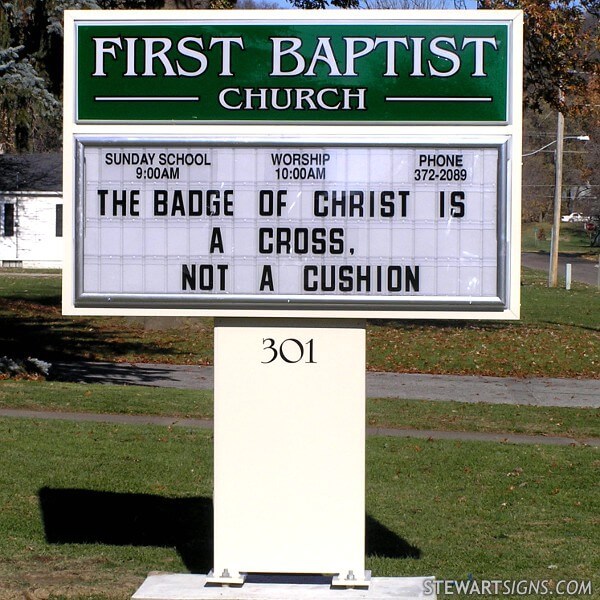 Church Sign for First Baptist Church