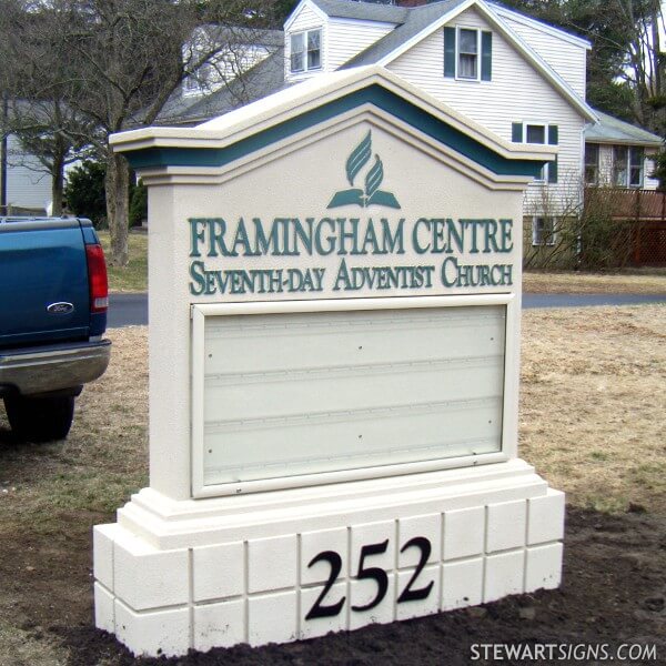 Church Sign for Framingham Centre Seventh-day Adventist Church