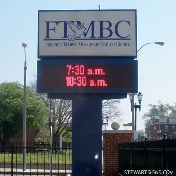 Church Sign for Friendly Temple Missionary Baptist Church