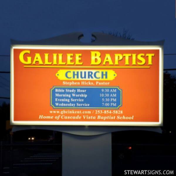 Church Sign for Galilee Baptist Church