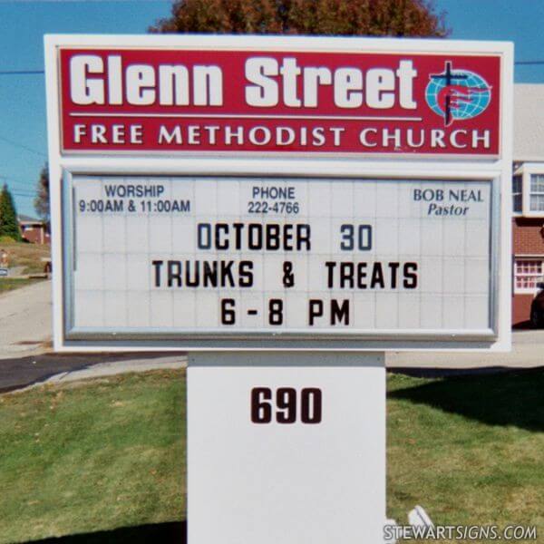 Church Sign for Glenn Street Free Methodist Church